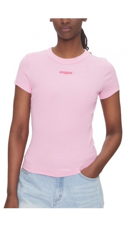 TOMMY JEANS SLIM SCRIPT LABEL SS TEE T-SHIRT ΜΠΛΟΥΖΑ ΓΥΝΑΙΚΕΙΑ PINK