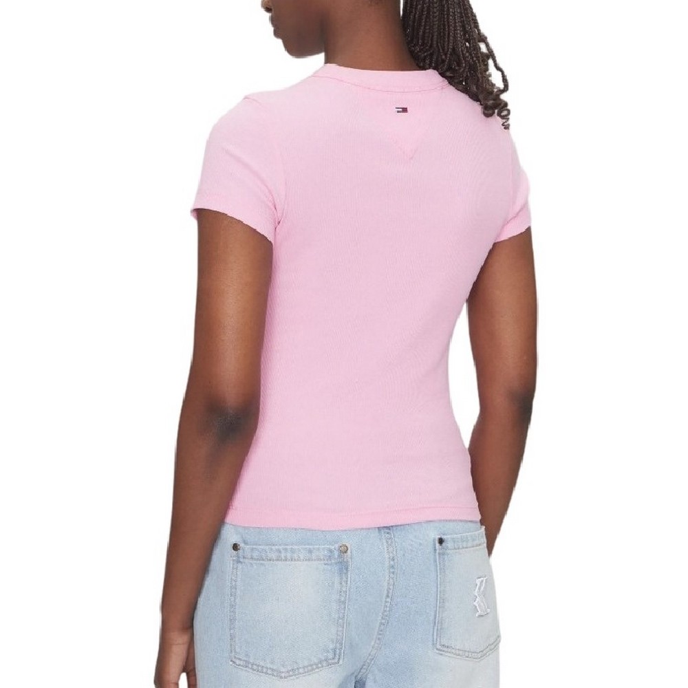 TOMMY JEANS SLIM SCRIPT LABEL SS TEE T-SHIRT ΜΠΛΟΥΖΑ ΓΥΝΑΙΚΕΙΑ PINK