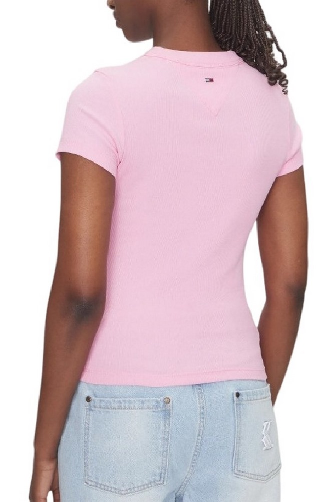 TOMMY JEANS SLIM SCRIPT LABEL SS TEE T-SHIRT ΜΠΛΟΥΖΑ ΓΥΝΑΙΚΕΙΑ PINK