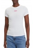 TOMMY JEANS SLIM SCRIPT LABEL SS TEE T-SHIRT ΜΠΛΟΥΖΑ ΓΥΝΑΙΚΕΙΑ OFF WHITE