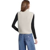 GUESS JEANS CROPPED SHERPA VEST ΓΙΛΕΚΟ ΦΟΥΤΕΡ ΓΥΝΑΙΚΕΙΟ ECRU