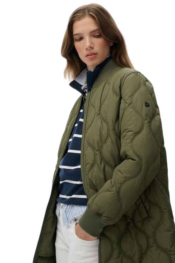 SUPERDRY D1 STUD LONG QUILTED LINER JACKET ΜΠΟΥΦΑΝ ΓΥΝΑΙΚΕΙΟ KHAKI