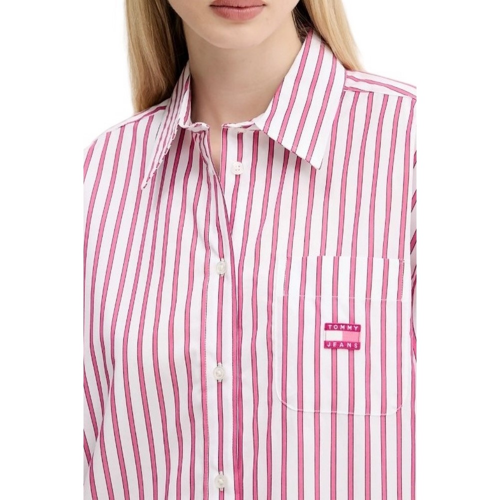 TOMMY JEANS OVS MINI SHIRT DRESS EXT ΦΟΡΕΜΑ ΠΟΥΚΑΜΙΣΟ ΓΥΝΑΙΚΕΙΟ PINK