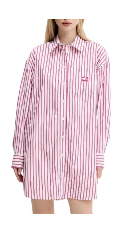 TOMMY JEANS OVS MINI SHIRT DRESS EXT ΦΟΡΕΜΑ ΠΟΥΚΑΜΙΣΟ ΓΥΝΑΙΚΕΙΟ PINK