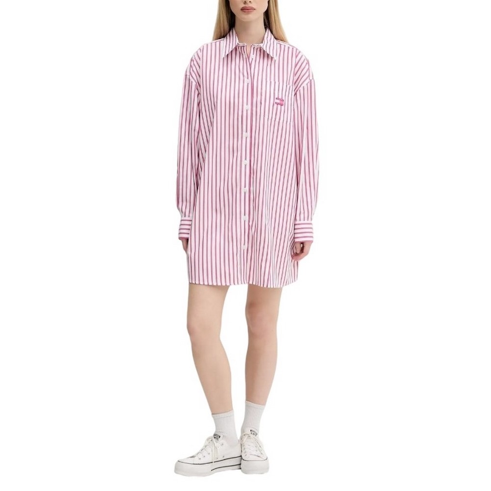 TOMMY JEANS OVS MINI SHIRT DRESS EXT ΦΟΡΕΜΑ ΠΟΥΚΑΜΙΣΟ ΓΥΝΑΙΚΕΙΟ PINK