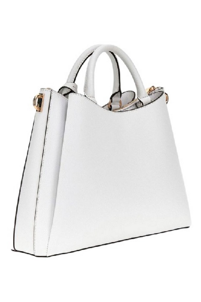 GUESS ECO JAZLYNN GIRLFRIEND SATCHEL ΤΣΑΝΤΑ ΓΥΝΑΙΚΕΙΑ WHITE