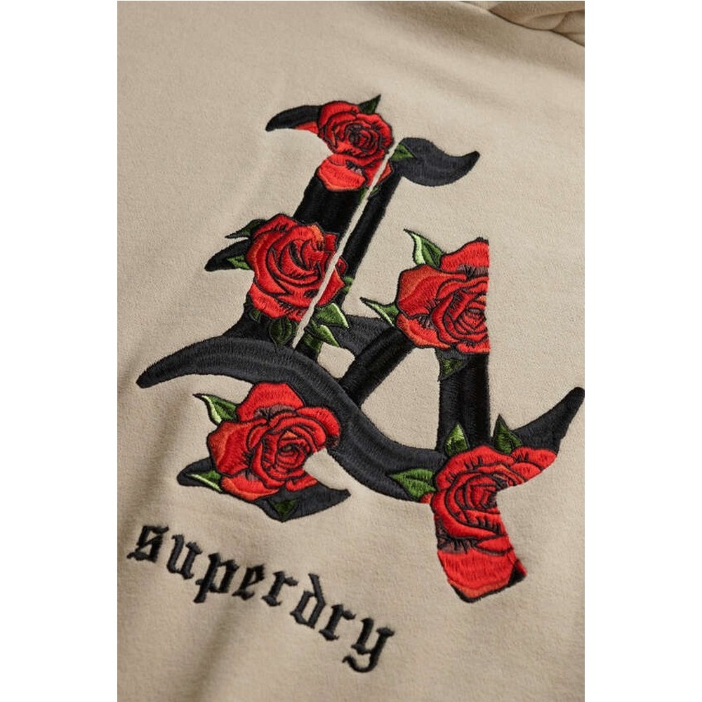 SUPERDRY D3 OVIN NIGHT GARDEN RELAXED HOOD ΦΟΥΤΕΡ ΜΠΛΟΥΖΑ ΓΥΝΑΙΚΕΙΑ GREY