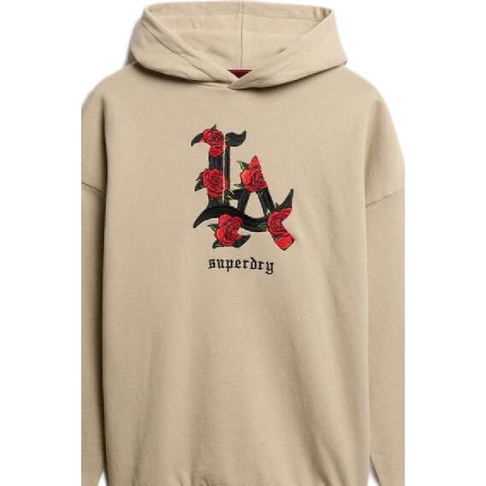 SUPERDRY D3 OVIN NIGHT GARDEN RELAXED HOOD ΦΟΥΤΕΡ ΜΠΛΟΥΖΑ ΓΥΝΑΙΚΕΙΑ GREY