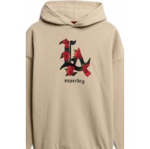 SUPERDRY D3 OVIN NIGHT GARDEN RELAXED HOOD ΦΟΥΤΕΡ ΜΠΛΟΥΖΑ ΓΥΝΑΙΚΕΙΑ GREY