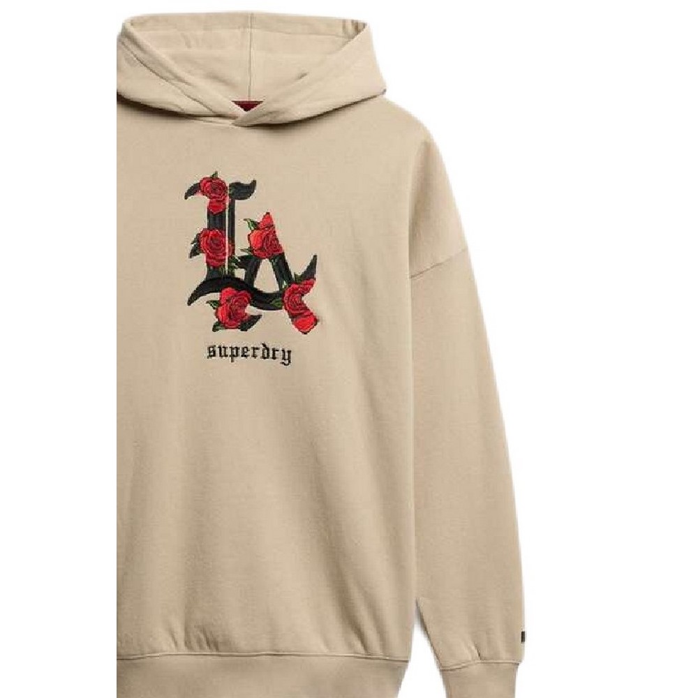 SUPERDRY D3 OVIN NIGHT GARDEN RELAXED HOOD ΦΟΥΤΕΡ ΜΠΛΟΥΖΑ ΓΥΝΑΙΚΕΙΑ GREY