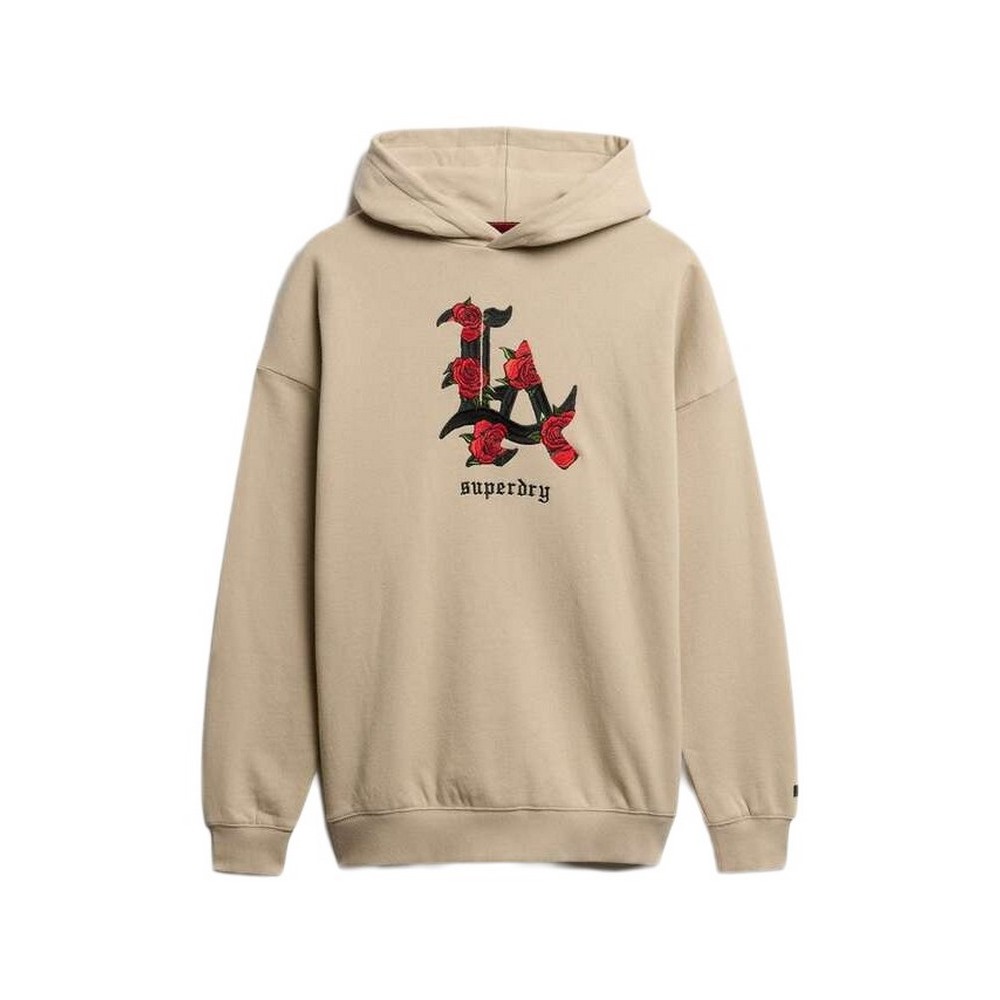 SUPERDRY D3 OVIN NIGHT GARDEN RELAXED HOOD ΦΟΥΤΕΡ ΜΠΛΟΥΖΑ ΓΥΝΑΙΚΕΙΑ GREY