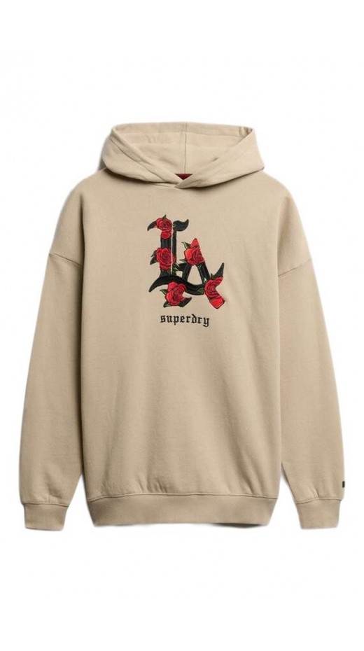 SUPERDRY D3 OVIN NIGHT GARDEN RELAXED HOOD ΦΟΥΤΕΡ ΜΠΛΟΥΖΑ ΓΥΝΑΙΚΕΙΑ GREY