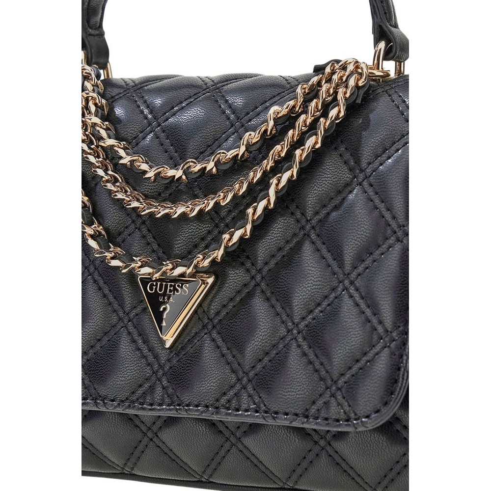 GUESS GIULLY II TOP HANDLE FLAP ΤΣΑΝΤΑ ΓΥΝΑΙΚΕΙΑ BLACK