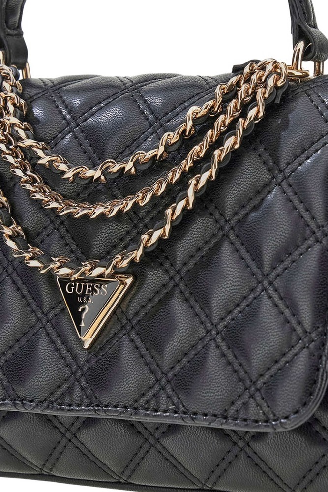 GUESS GIULLY II TOP HANDLE FLAP ΤΣΑΝΤΑ ΓΥΝΑΙΚΕΙΑ BLACK