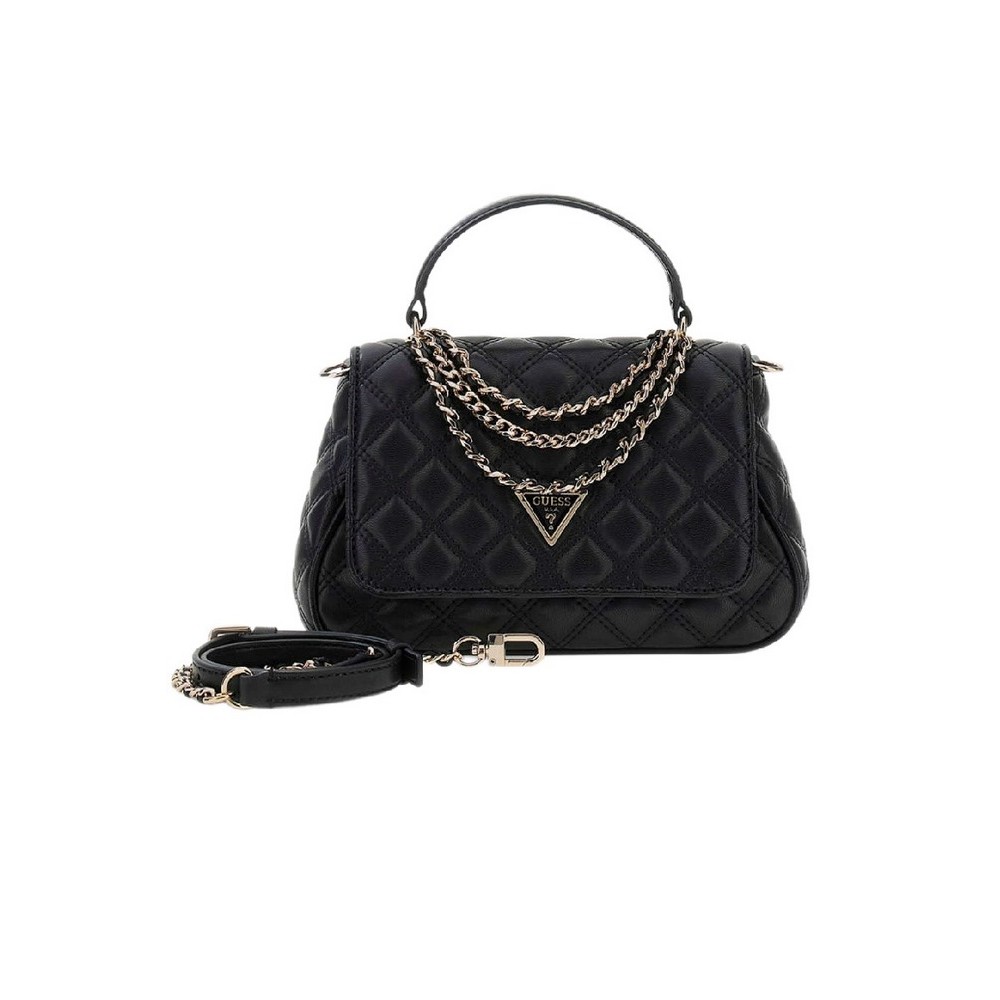 GUESS GIULLY II TOP HANDLE FLAP ΤΣΑΝΤΑ ΓΥΝΑΙΚΕΙΑ BLACK