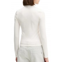 TOMMY JEANS  SLIM 1/4ZIP BADGE MCKNCK LS ΜΠΛΟΥΖΑ ΓΥΝΑΙΚΕΙΑ OFF WHITE