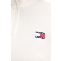 TOMMY JEANS  SLIM 1/4ZIP BADGE MCKNCK LS ΜΠΛΟΥΖΑ ΓΥΝΑΙΚΕΙΑ OFF WHITE