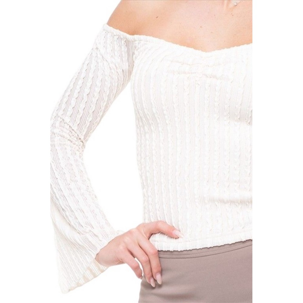 GUESS OFF SHOULDER MARIKA ΤΟΠ ΜΠΛΟΥΖΑ ΓΥΝΑΙΚΕΙΑ OFF WHITE