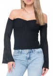 GUESS OFF SHOULDER MARIKA ΤΟΠ ΜΠΛΟΥΖΑ ΓΥΝΑΙΚΕΙΑ BLACK