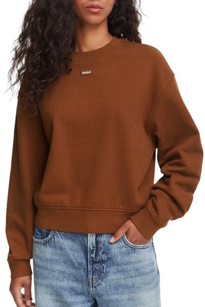 HUGO BOSS DELESSA B JERSEY SWEATSHIRT ΜΠΛΟΥΖΑ ΦΟΥΤΕΡ ΓΥΝΑΙΚΕΙΑ BROWN