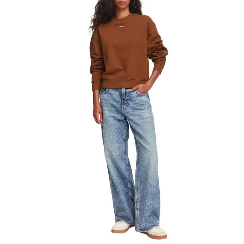 HUGO BOSS DELESSA B JERSEY SWEATSHIRT ΜΠΛΟΥΖΑ ΦΟΥΤΕΡ ΓΥΝΑΙΚΕΙΑ BROWN