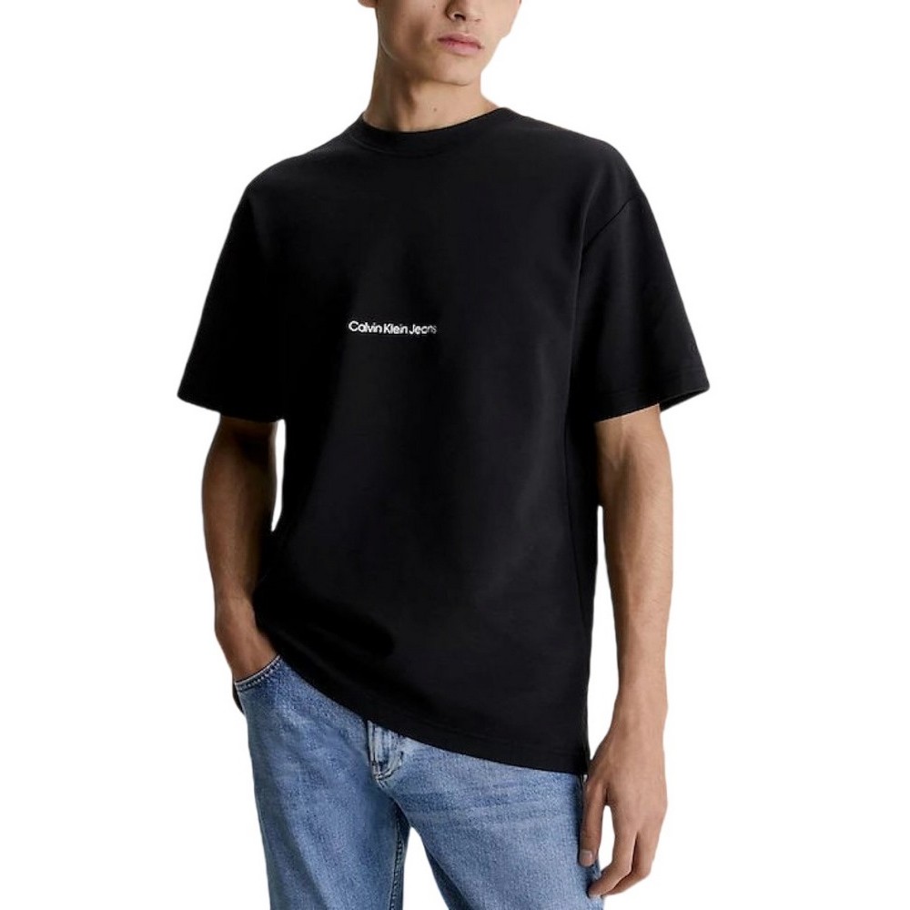 CALVIN KLEIN JEANS INSTITUTIONAL MODERN OTTOMAN TEE T-SHIRT ΑΝΔΡΙΚΟ BLACK