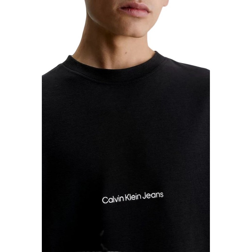 CALVIN KLEIN JEANS INSTITUTIONAL MODERN OTTOMAN TEE T-SHIRT ΑΝΔΡΙΚΟ BLACK