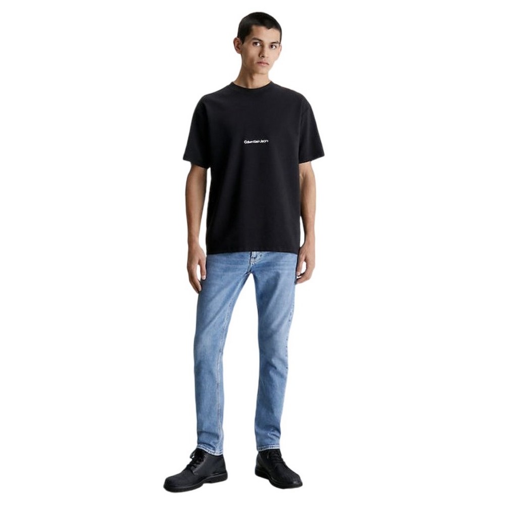 CALVIN KLEIN JEANS INSTITUTIONAL MODERN OTTOMAN TEE T-SHIRT ΑΝΔΡΙΚΟ BLACK