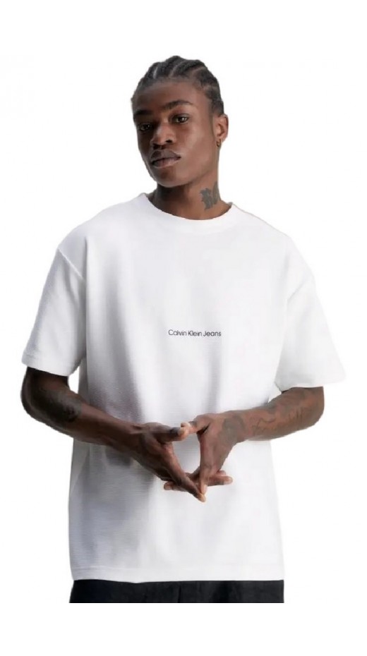 CALVIN KLEIN INSTITUTIONAL MODERN OTTOMAN TEE T-SHIRT ΑΝΔΡΙΚΟ WHITE