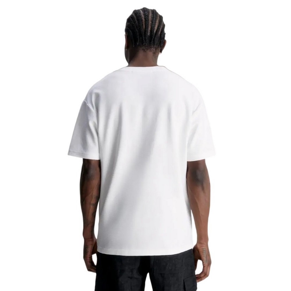 CALVIN KLEIN JEANS INSTITUTIONAL MODERN OTTOMAN TEE T-SHIRT ΑΝΔΡΙΚΟ WHITE