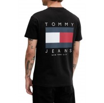 TOMMY JEANS REG FLAG GRAPH BCKPRNT T-SHIRT ΜΠΛΟΥΖΑ ΑΝΔΡΙΚΗ BLACK