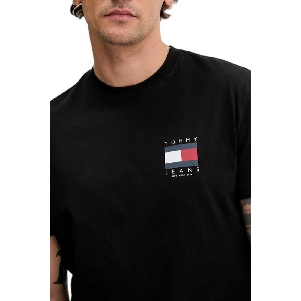 TOMMY JEANS REG FLAG GRAPH BCKPRNT T-SHIRT ΜΠΛΟΥΖΑ ΑΝΔΡΙΚΗ BLACK