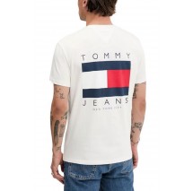 TOMMY JEANS REG FLAG GRAPH BCKPRNT T-SHIRT ΜΠΛΟΥΖΑ ΑΝΔΡΙΚΗ OFF WHITE
