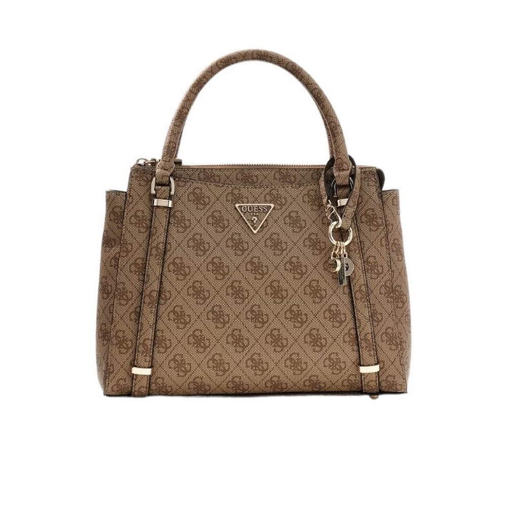 GUESS ECO ERICA 2 COMP SATCHEL ΤΣΑΝΤΑ ΓΥΝΑΙΚΕΙΑ LATTE