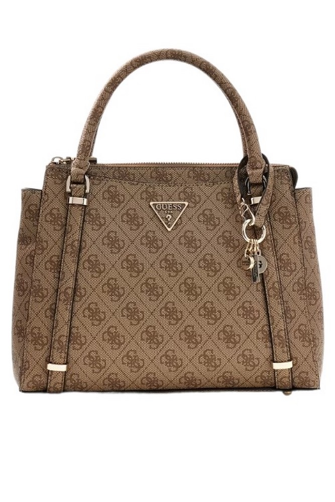 GUESS ECO ERICA 2 COMP SATCHEL ΤΣΑΝΤΑ ΓΥΝΑΙΚΕΙΑ LATTE