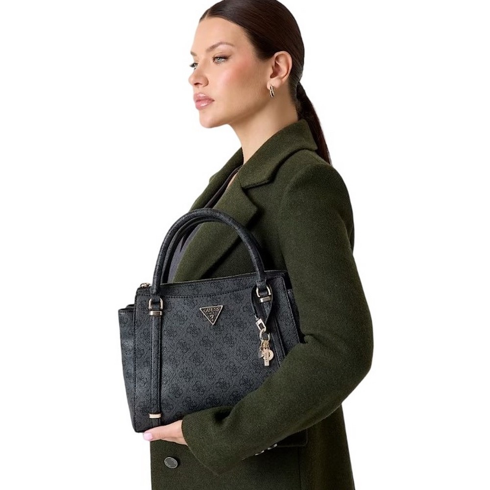 GUESS ECO ERICA 2 COMP SATCHEL ΤΣΑΝΤΑ ΓΥΝΑΙΚΕΙΑ GREY