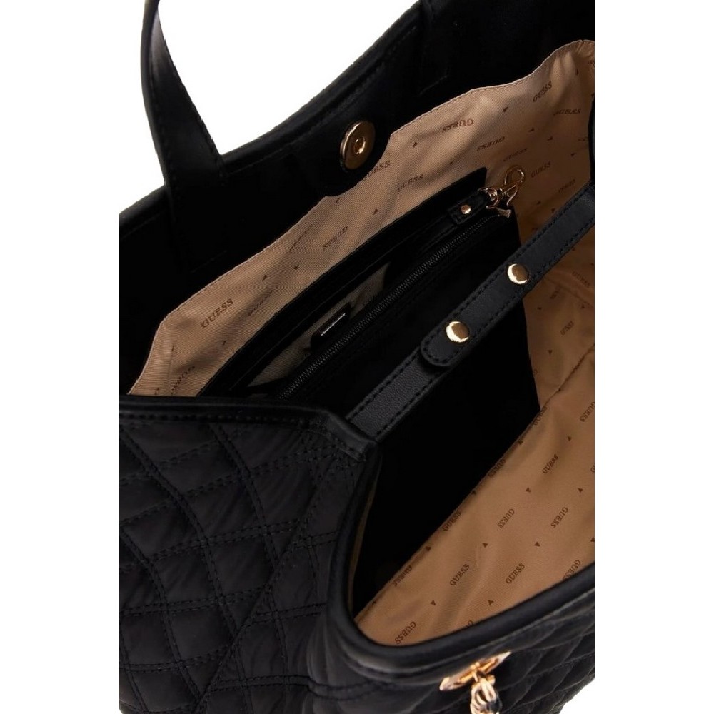 GUESS GIULLY II LARGE 2 IN 1 TOTE ΤΣΑΝΤΑ ΓΥΝΑΙΚΕΙΑ BLACK