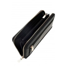 GUESS GIULLY II SLG LARGE ZIP AROUND ΠΟΡΤΟΦΟΛΙ ΓΥΝΑΙΚΕΙΟ BLACK