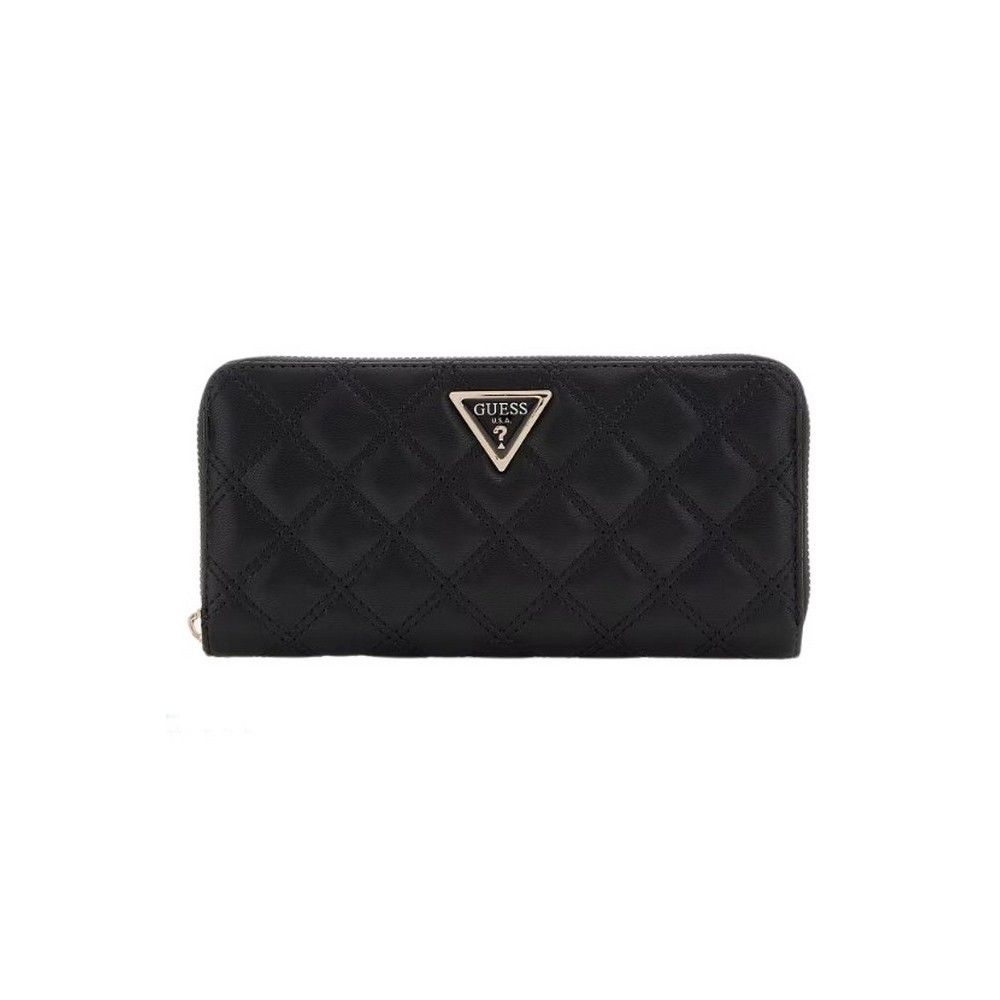 GUESS GIULLY II SLG LARGE ZIP AROUND ΠΟΡΤΟΦΟΛΙ ΓΥΝΑΙΚΕΙΟ BLACK