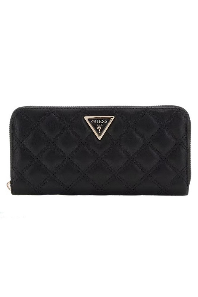 GUESS GIULLY II SLG LARGE ZIP AROUND ΠΟΡΤΟΦΟΛΙ ΓΥΝΑΙΚΕΙΟ BLACK