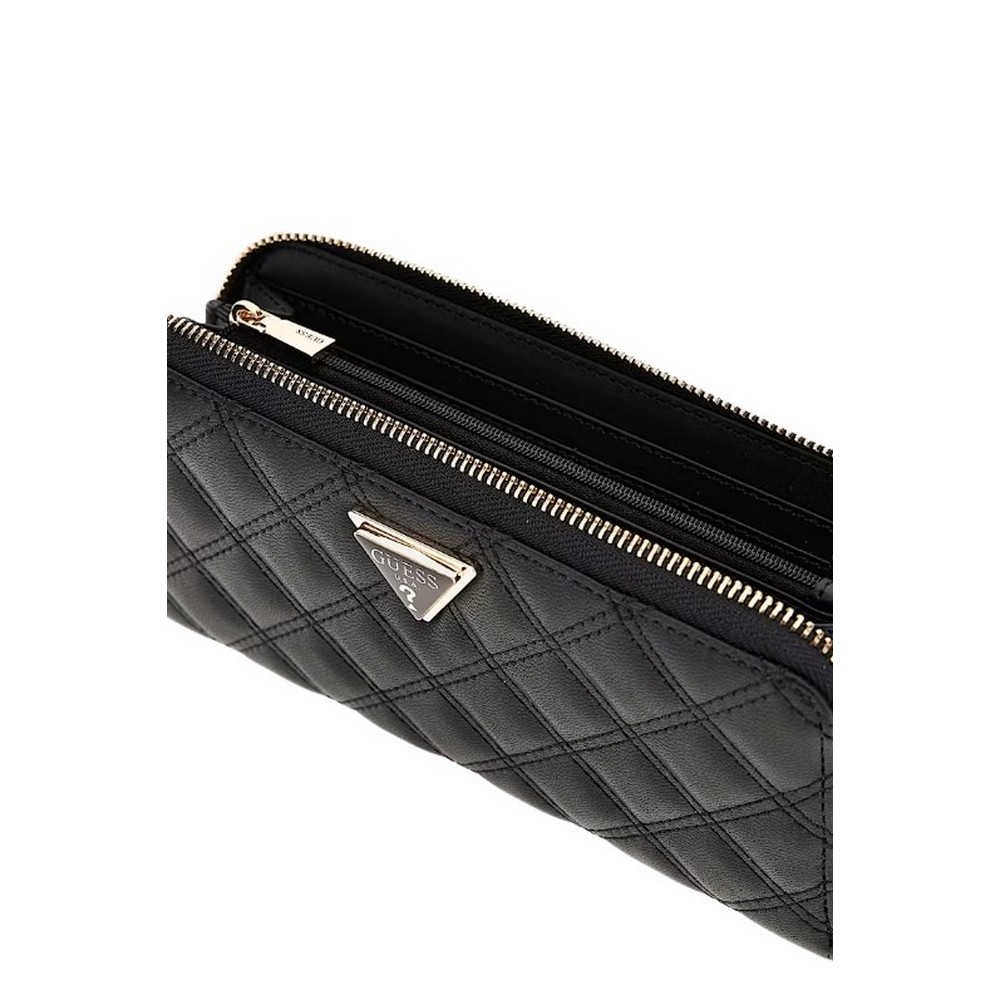 GUESS GIULLY II SLG LARGE ZIP AROUND ΠΟΡΤΟΦΟΛΙ ΓΥΝΑΙΚΕΙΟ BLACK