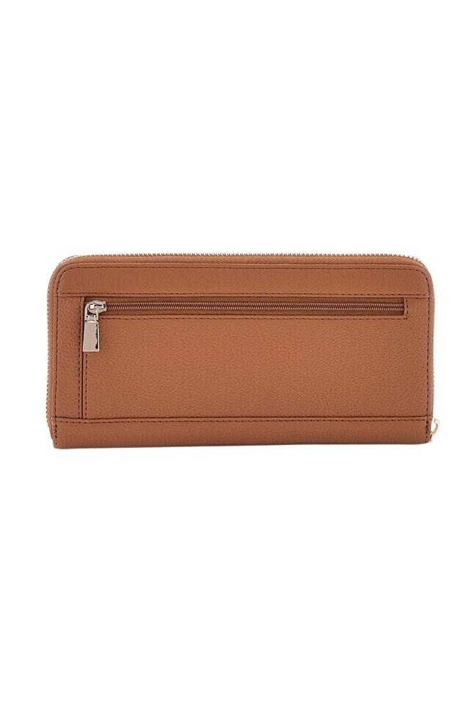 GUESS LAUREL SLG LARGE ZIP AROUND ΠΟΡΤΟΦΟΛΙ ΓΥΝΑΙΚΕΙΟ COGNAC
