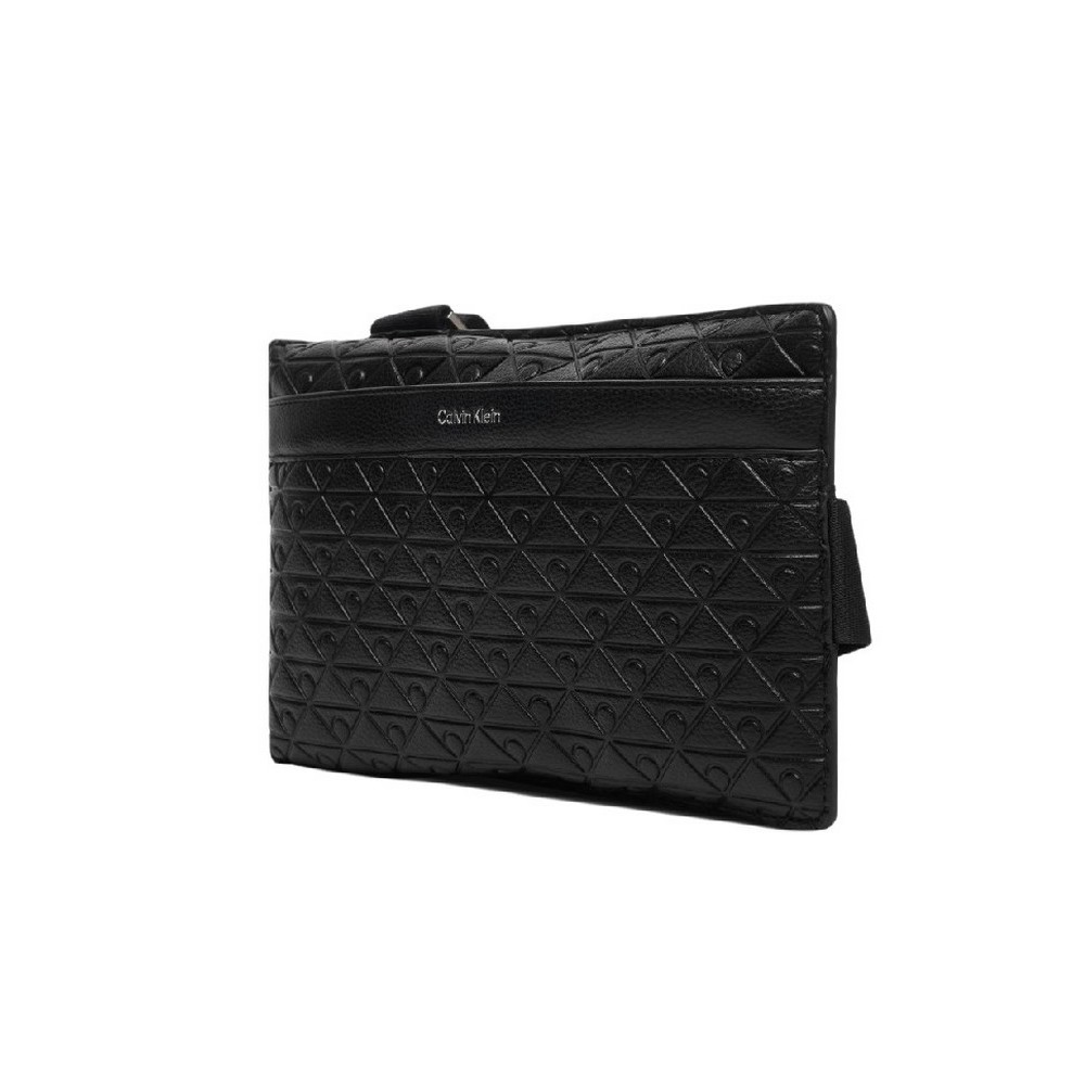 CALVIN KLEIN EMBLEM AOP EMBOSS SQUARE SLING ΤΣΑΝΤΑ ΑΝΔΡΙΚΗ BLACK