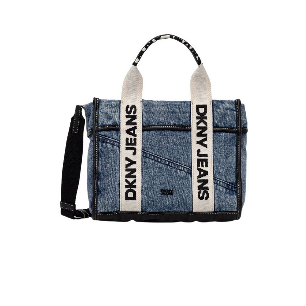 DKNY BARRETT TOTE HANDBAG R61ADP70 ΤΣΑΝΤΑ ΓΥΝΑΙΚΕΙΑ BLUΕ DENIM