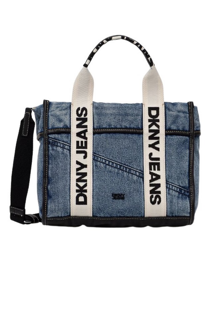 DKNY BARRETT TOTE HANDBAG R61ADP70 ΤΣΑΝΤΑ ΓΥΝΑΙΚΕΙΑ BLUΕ DENIM