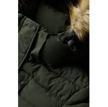 SUPERDRY D5 OVIN FUJI HOODED MID LENGTH PUFFER ΜΠΟΥΦΑΝ ΓΥΝΑΙΚΕΙΟ GREEN