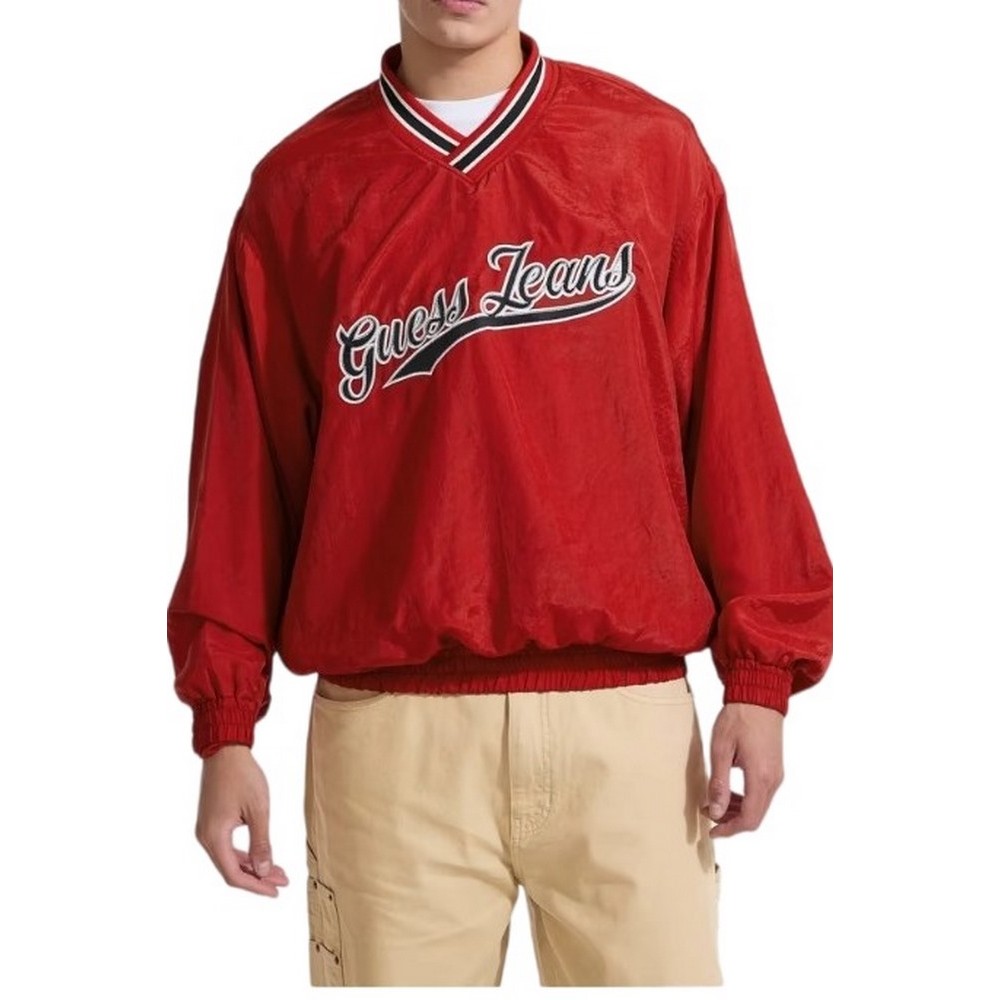 GUESS JEANS PULLOVER WINDBRAKER ΜΠΛΟΥΖΑ ΑΝΔΡΙΚΗ RED