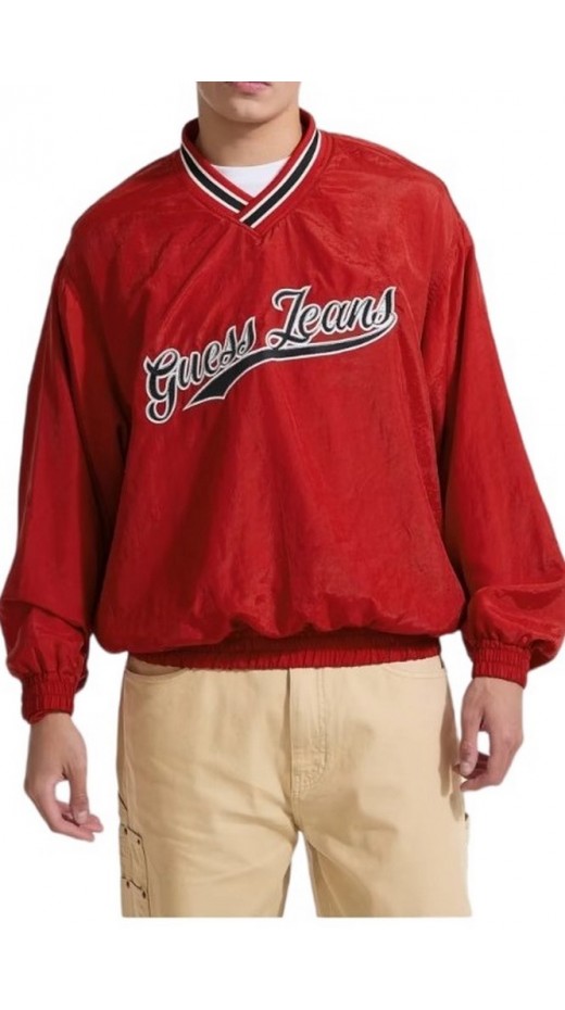 GUESS JEANS PULLOVER WINDBRAKER ΜΠΛΟΥΖΑ ΑΝΔΡΙΚΗ RED