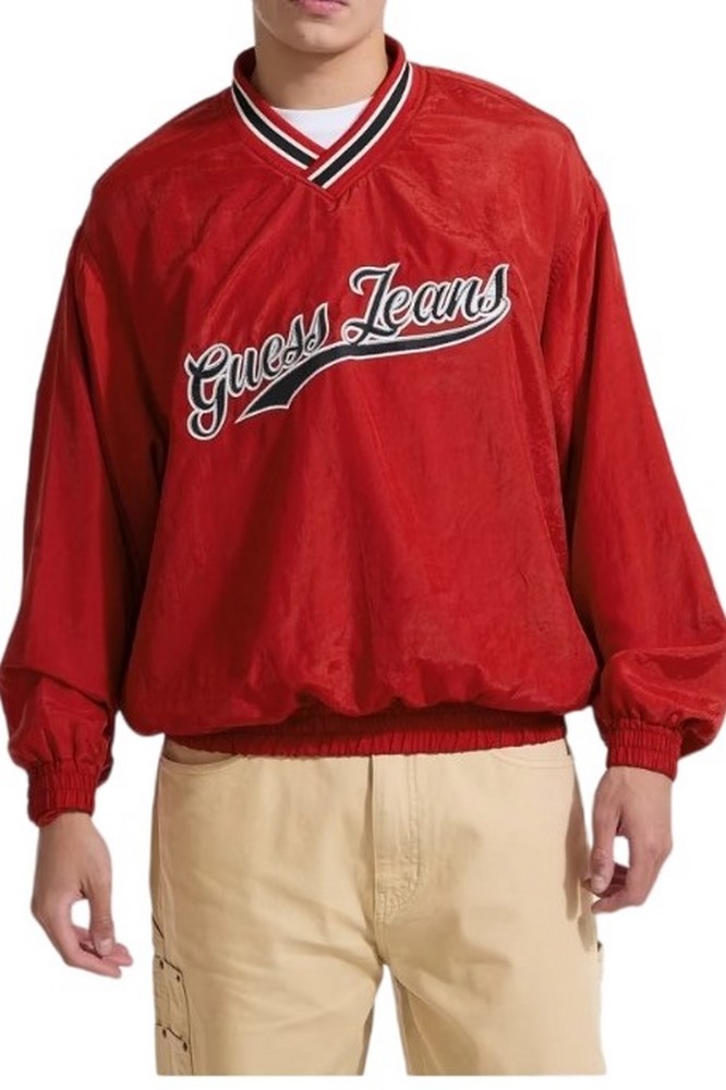 GUESS JEANS PULLOVER WINDBRAKER ΜΠΛΟΥΖΑ ΑΝΔΡΙΚΗ RED