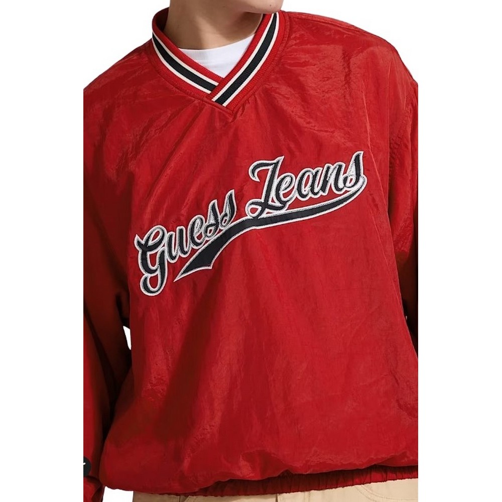 GUESS JEANS PULLOVER WINDBRAKER ΜΠΛΟΥΖΑ ΑΝΔΡΙΚΗ RED